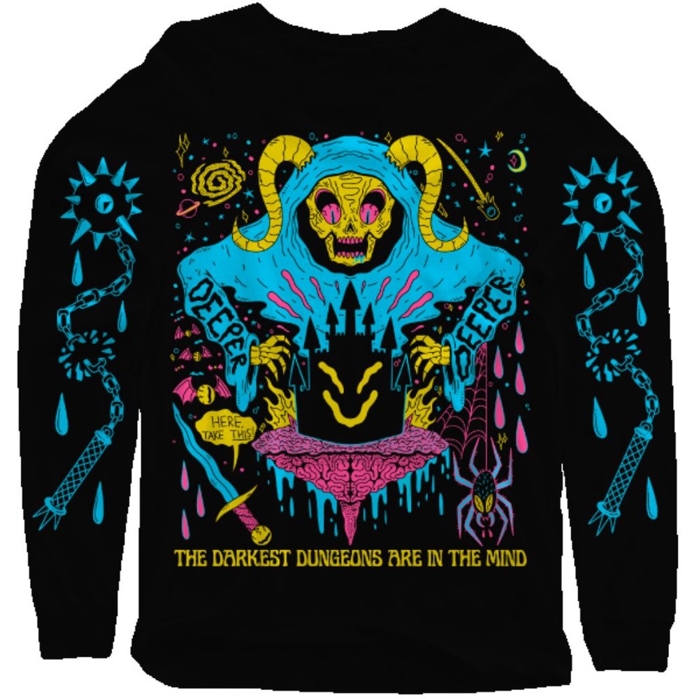 Graphic Black Hoodie with Multicolor Design
